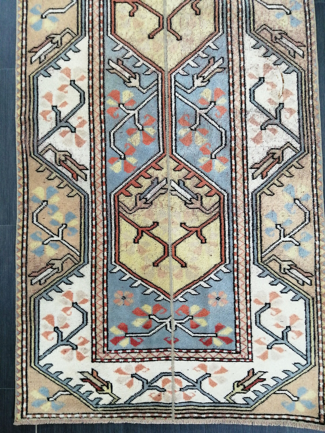 Turkish Runner Rug 3' 2" x 8' 11" Hand-Knotted pattern