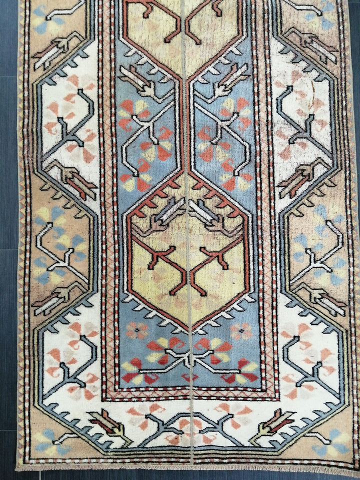 Turkish Runner Rug 3' 2" x 8' 11" Hand-Knotted pattern