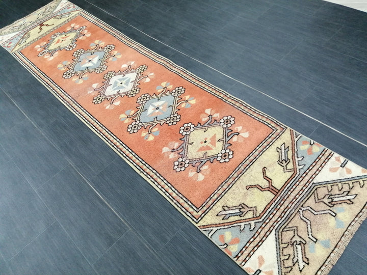 Turkish Runner Rug 2' 2" x 8' 11" Hand-Knotted