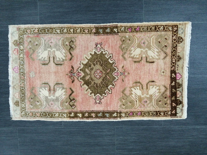Beige Turkish Runner Rug 1' 7" x 2' 9" Hand-Knotted view