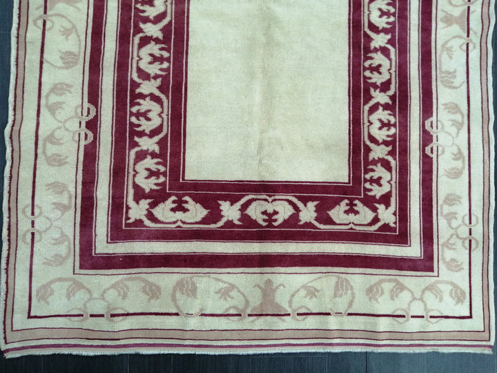 Rust Turkish Oushak Rug 5' 3" x 7' 5" Hand-Knotted pattern