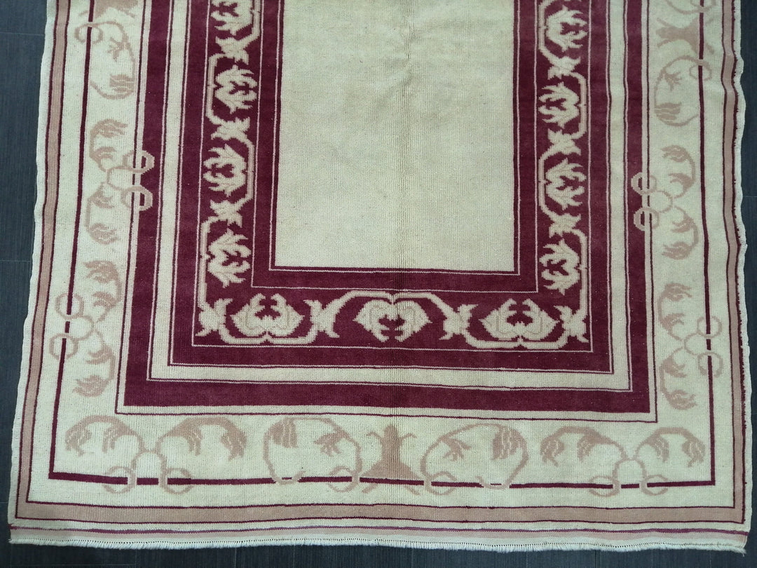 Rust Turkish Oushak Rug 5' 3" x 7' 5" Hand-Knotted texture