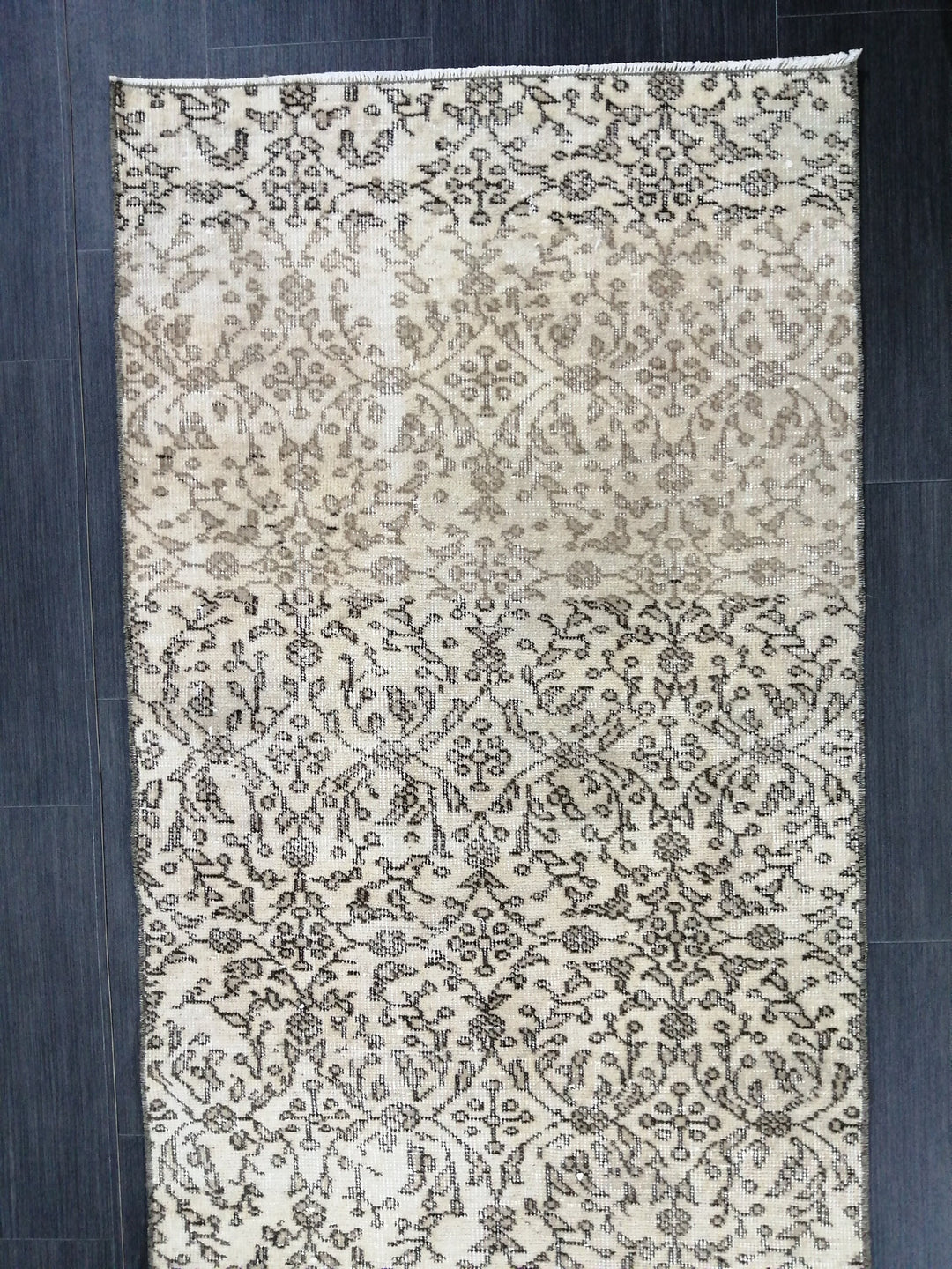 Rust Turkish Runner Rug 2' 8" x 9' 5" Hand-Knotted field