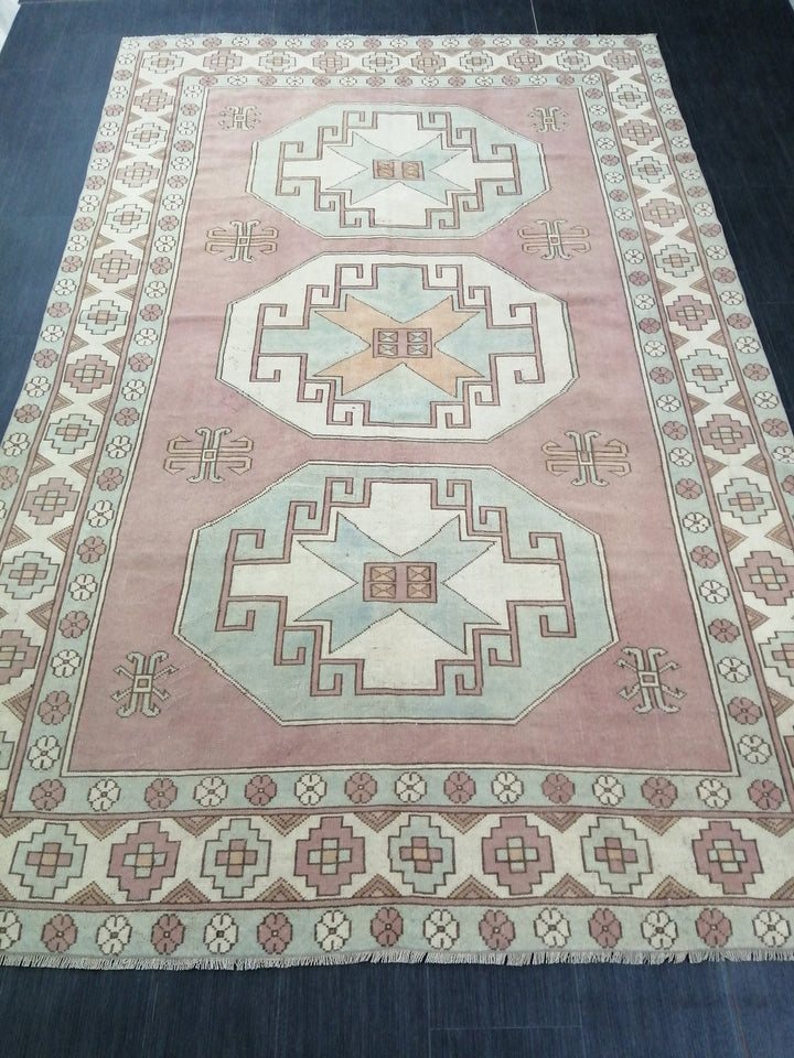 Blue Turkish Oushak Rug 6' 5" x 9' 9" Hand-Knotted | No. WR65446