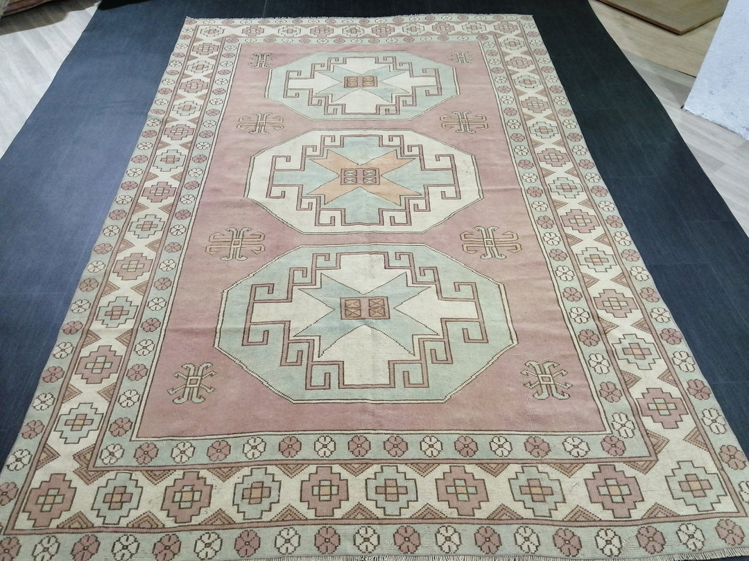 Blue Turkish Oushak Rug 6' 5" x 9' 9" Hand-Knotted | No. WR65446
