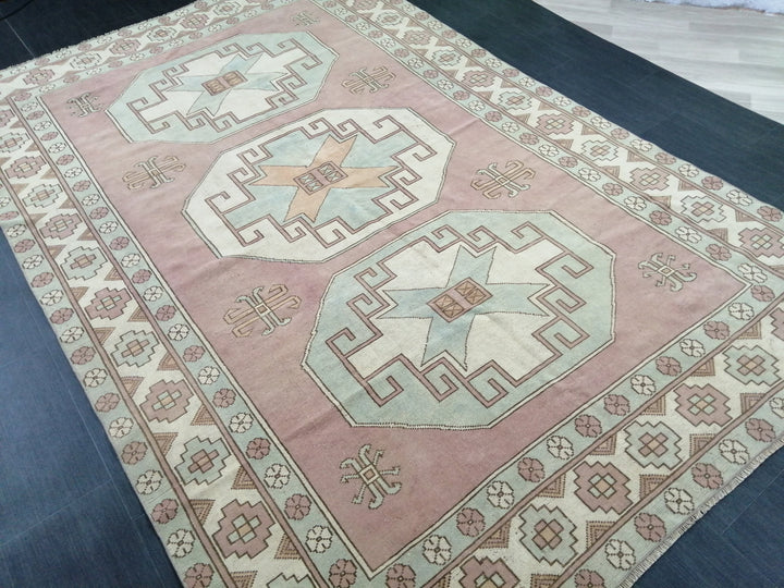 Blue Turkish Oushak Rug 6' 5" x 9' 9" Hand-Knotted | No. WR65446
