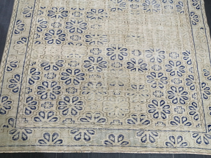 Blue Turkish Oushak Rug 6' 10" x 9' 5" Hand-Knotted | No. WR77629