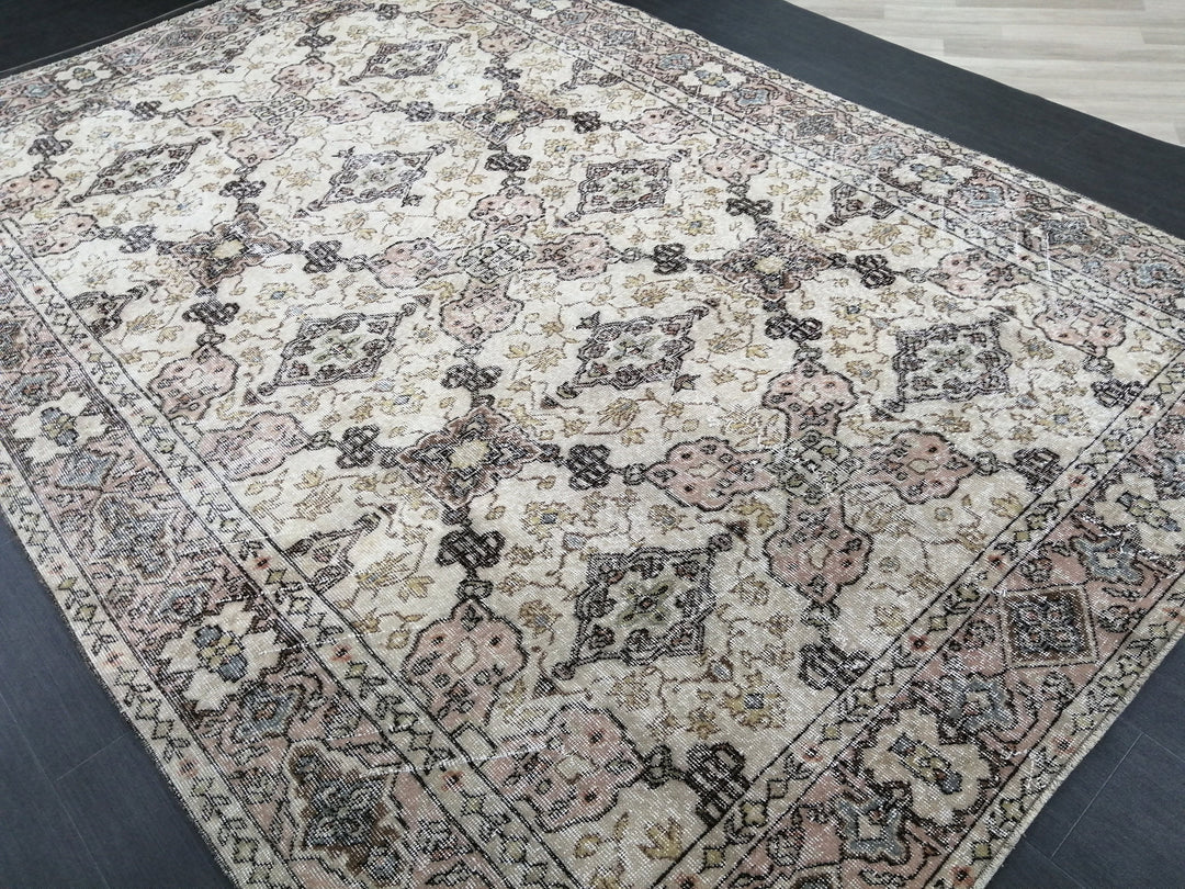 Turkish Oushak Rug 7' 1" x 10' 5" Hand-Knotted