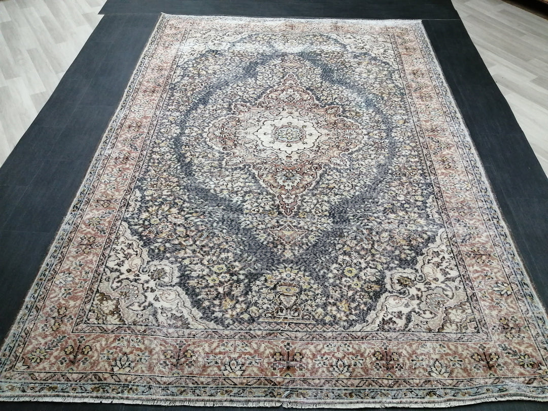 Turkish Oushak Rug 6' 9" x 9' 7" Hand-Knotted