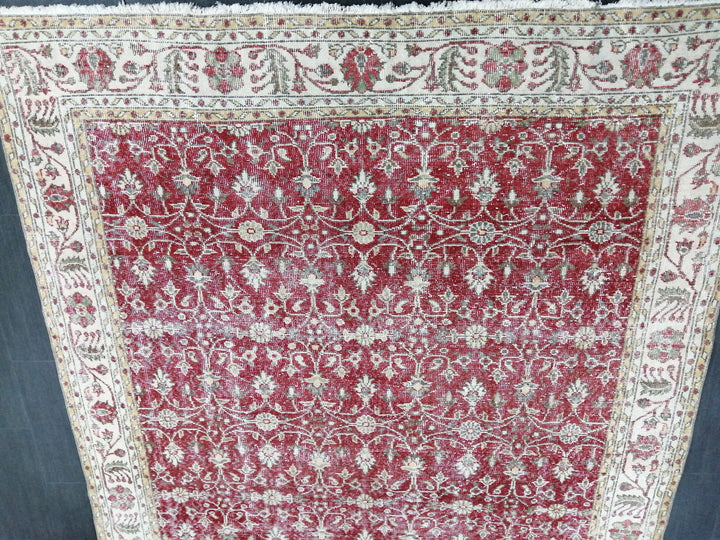 Red Turkish Oushak Rug 6' 9" x 10' 2" Hand-Knotted field