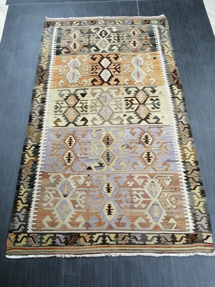 Rust Turkish Runner Rug 5' 9" x 9' 9" Hand-Knotted detail