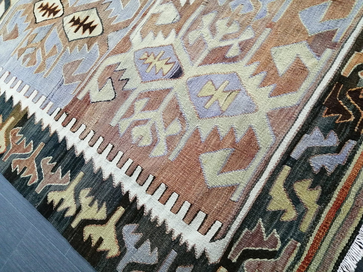 Rust Turkish Runner Rug 5' 9" x 9' 9" Hand-Knotted border