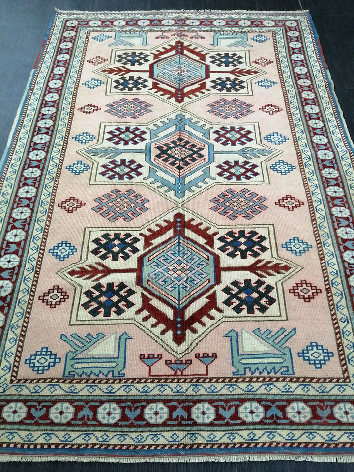 Blue Turkish Oushak Rug 3' 11" x 5' 10" Hand-Knotted | No. WR81618