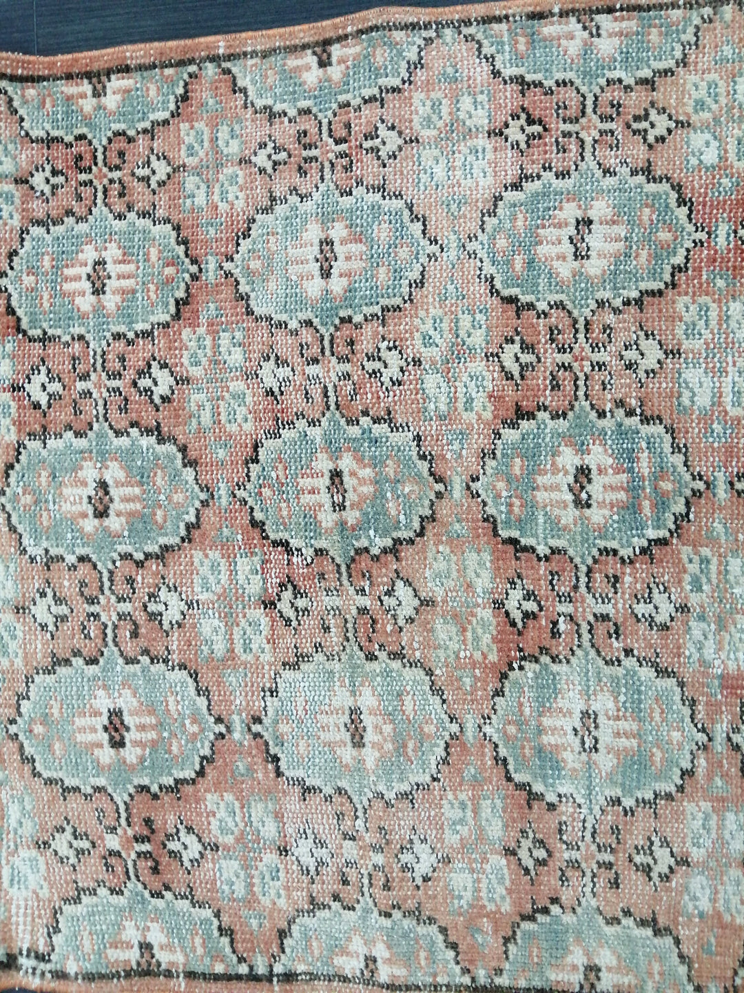 Beige Turkish Runner Rug 2' 9" x 9' 5" Hand-Knotted reverse