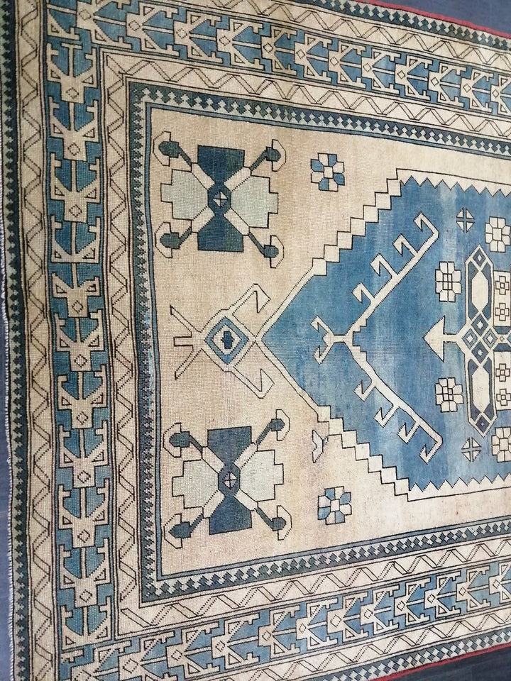 Blue Turkish Oushak Rug 7' 3" x 10' 7" Hand-Knotted | No. WR92234