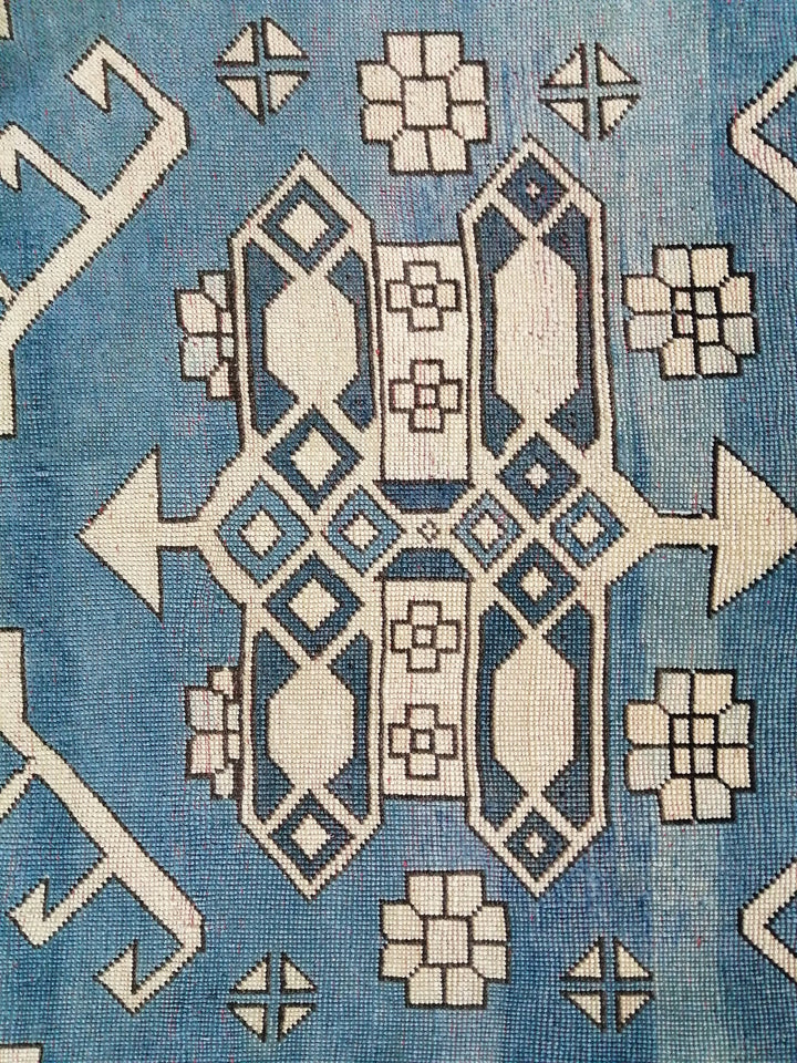 Blue Turkish Oushak Rug 7' 3" x 10' 7" Hand-Knotted | No. WR92234