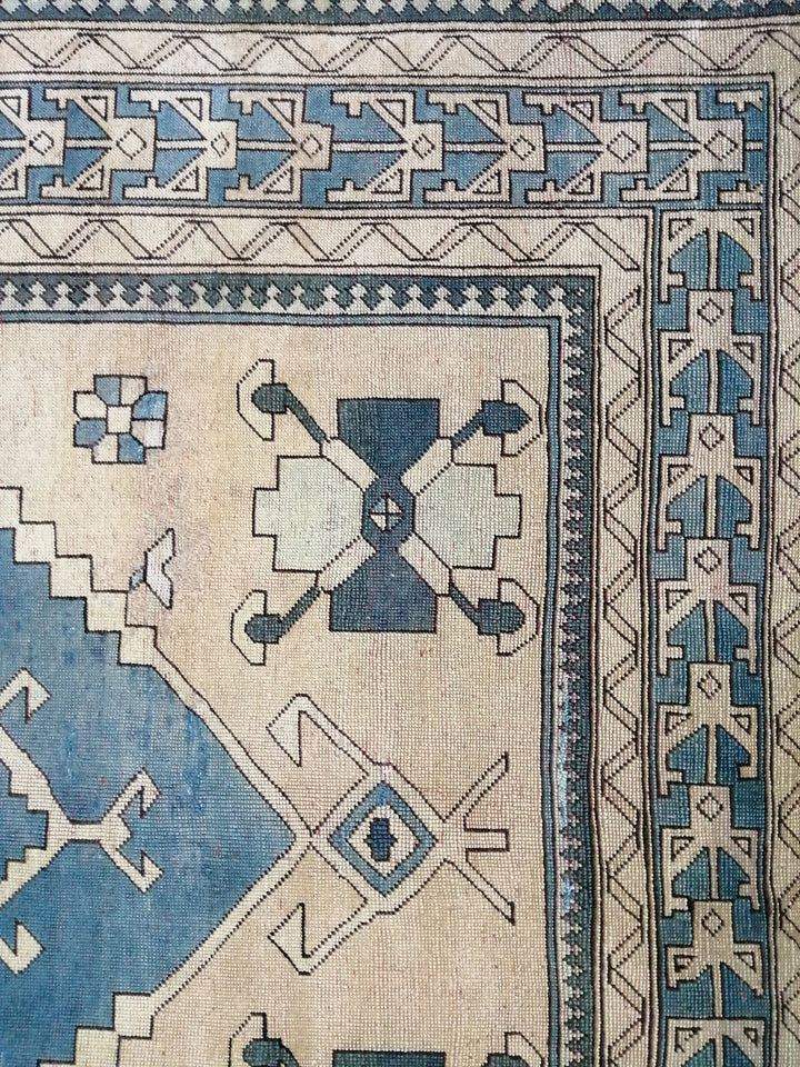 Blue Turkish Oushak Rug 7' 3" x 10' 7" Hand-Knotted | No. WR92234