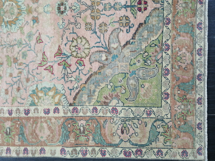 Rust Turkish Oushak Rug 4' 8" x 8' 3" Hand-Knotted texture