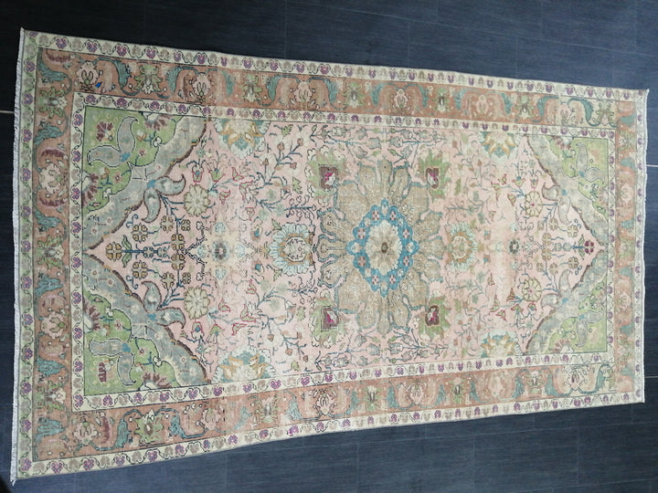 Rust Turkish Oushak Rug 4' 8" x 8' 3" Hand-Knotted reverse