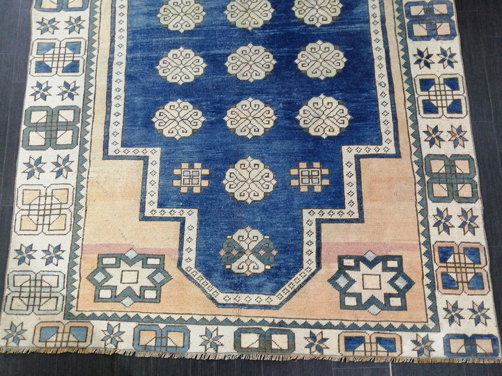Blue Turkish Oushak Rug 5' 10" x 8' 3" Hand-Knotted | No. WR31247