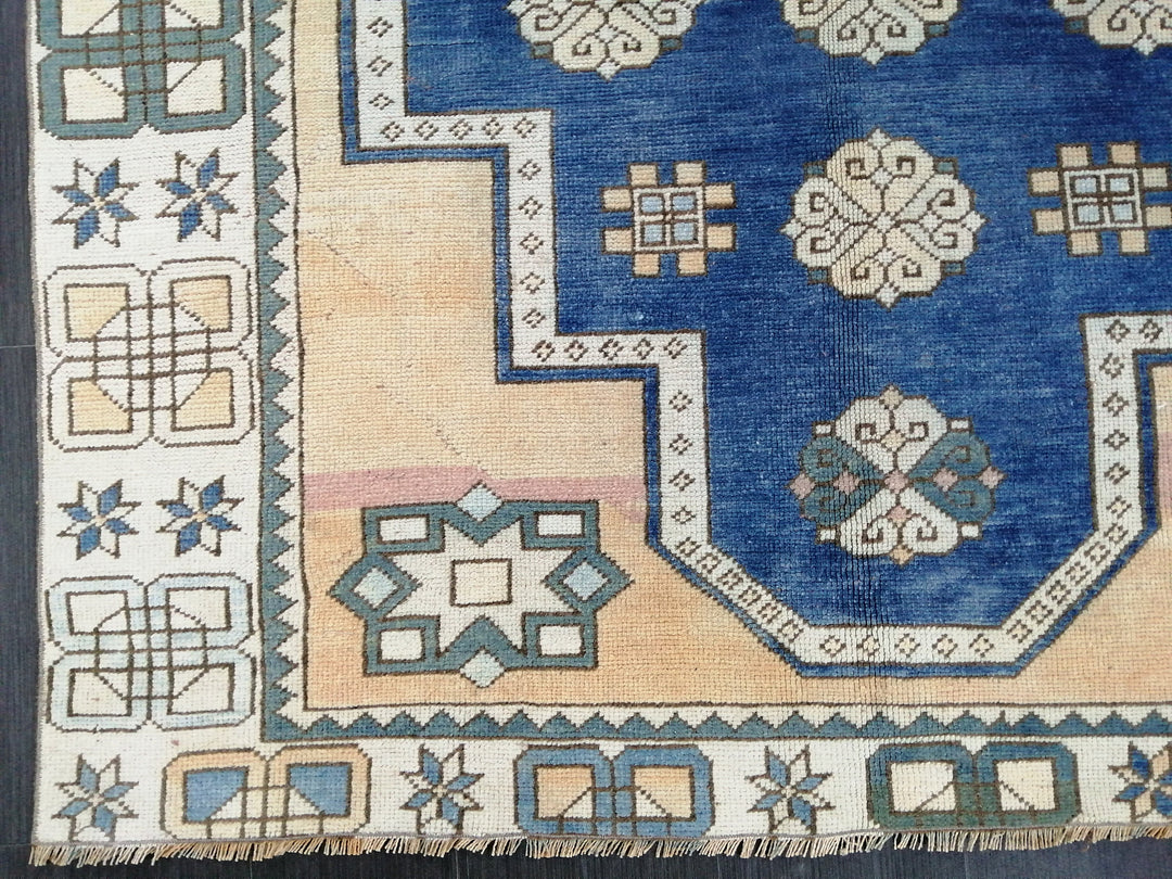Blue Turkish Oushak Rug 5' 10" x 8' 3" Hand-Knotted | No. WR31247