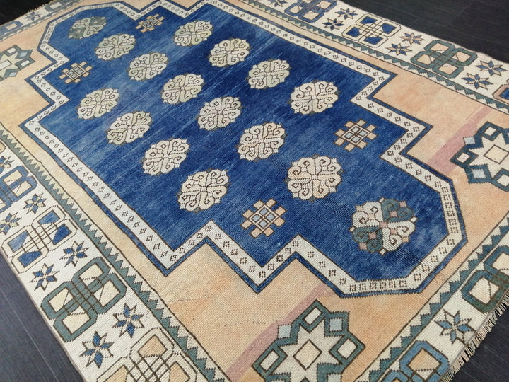 Blue Turkish Oushak Rug 5' 10" x 8' 3" Hand-Knotted | No. WR31247