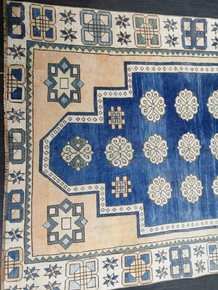 Blue Turkish Oushak Rug 5' 10" x 8' 3" Hand-Knotted | No. WR31247