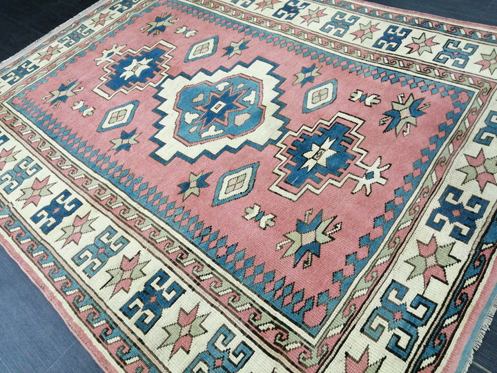 Blue Turkish Oushak Rug 5' 7" x 7' 3" Hand-Knotted | No. WR57883
