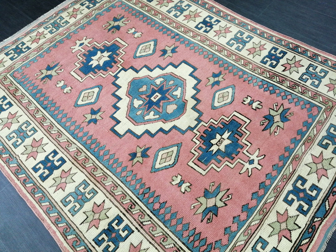 Blue Turkish Oushak Rug 5' 7" x 7' 3" Hand-Knotted | No. WR57883