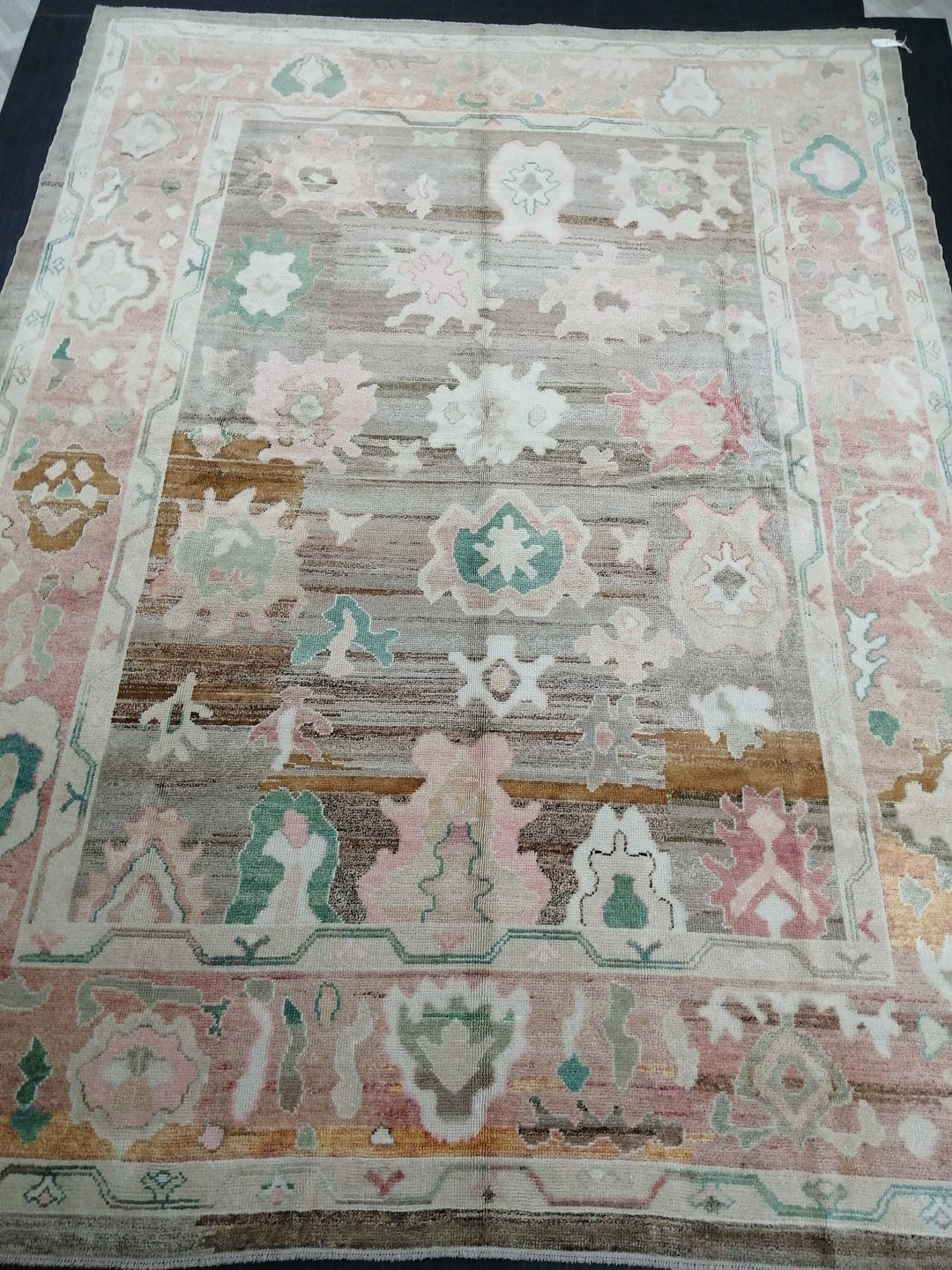 Beige Turkish Oushak Rug 9' x 12' 2" Hand-Knotted view