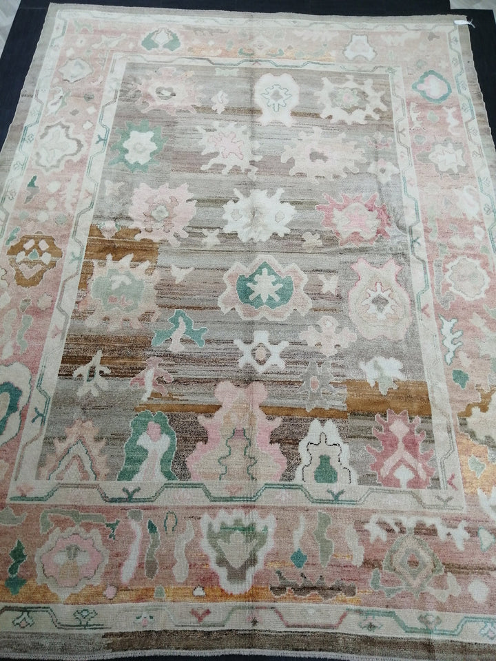 Beige Turkish Oushak Rug 9' x 12' 2" Hand-Knotted view