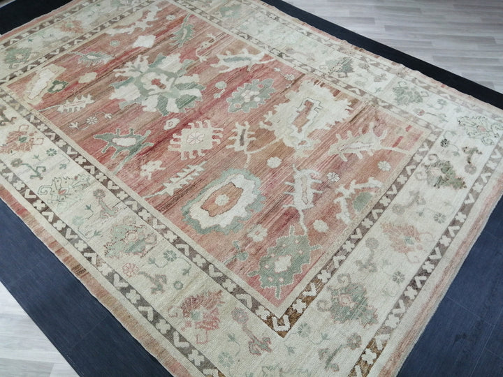 Beige Turkish Oushak Rug 8' 11" x 12' 7" Hand-Knotted view