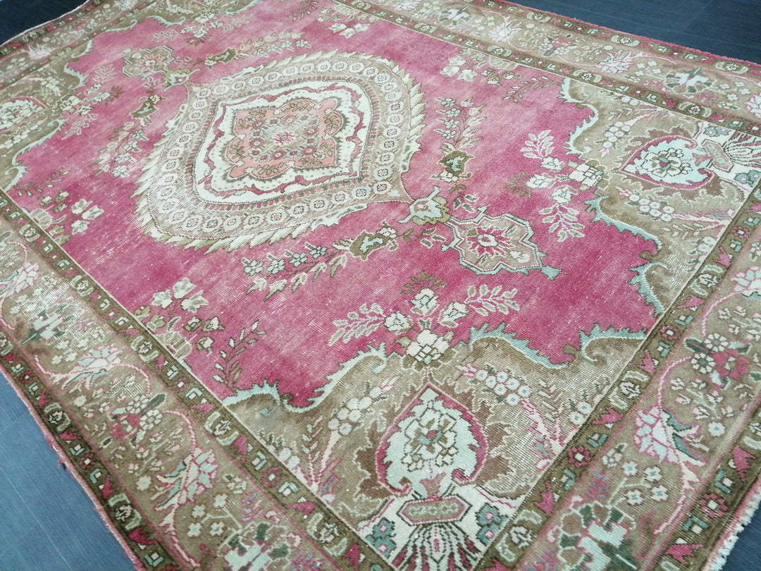 Turkish Oushak Rug 6' 6" x 9' 8" Hand-Knotted