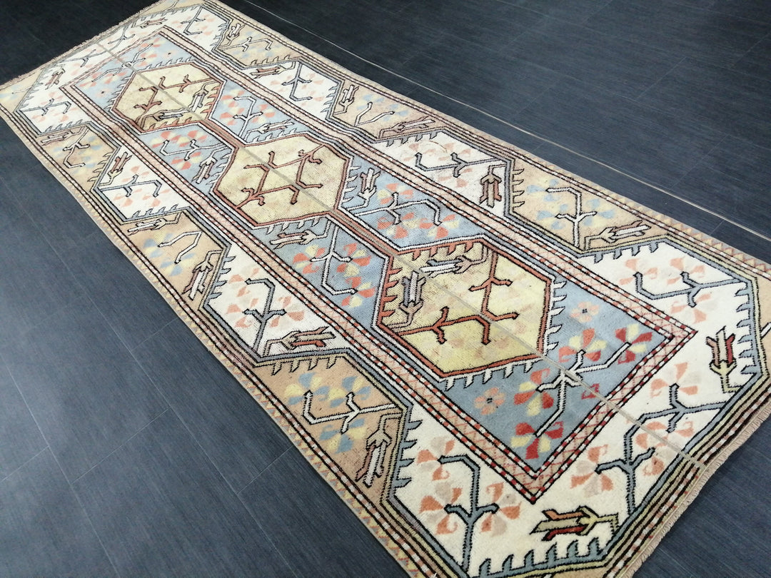 Turkish Runner Rug 3' 2" x 8' 11" Hand-Knotted