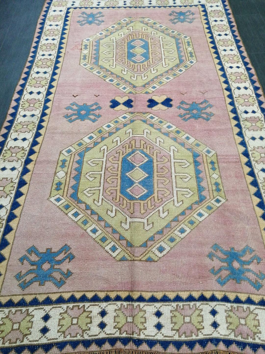 Blue Turkish Oushak Rug 4' 11" x 8' 5" Hand-Knotted | No. WR95682