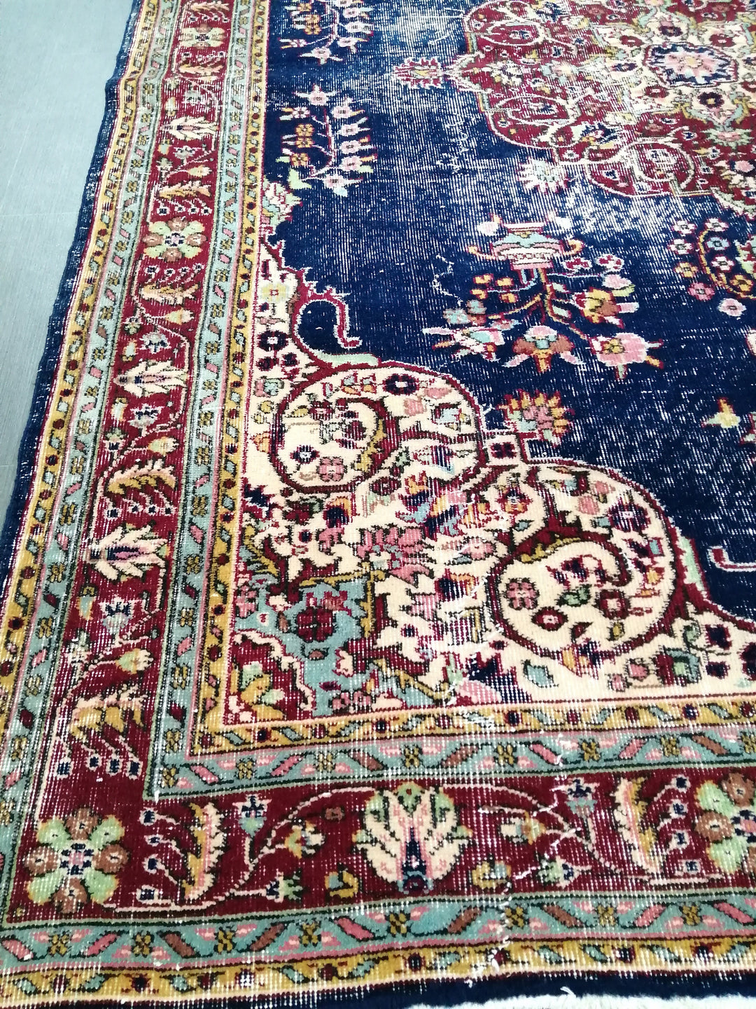 Blue Turkish Oushak Rug 6' 11" x 9' 11" Hand-Knotted | No. WR62676