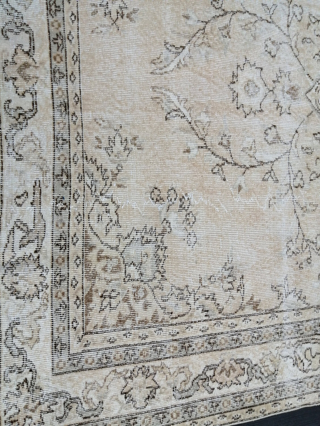 Beige Turkish Oushak Rug 6' 7" x 9' 7" Hand-Knotted view 9