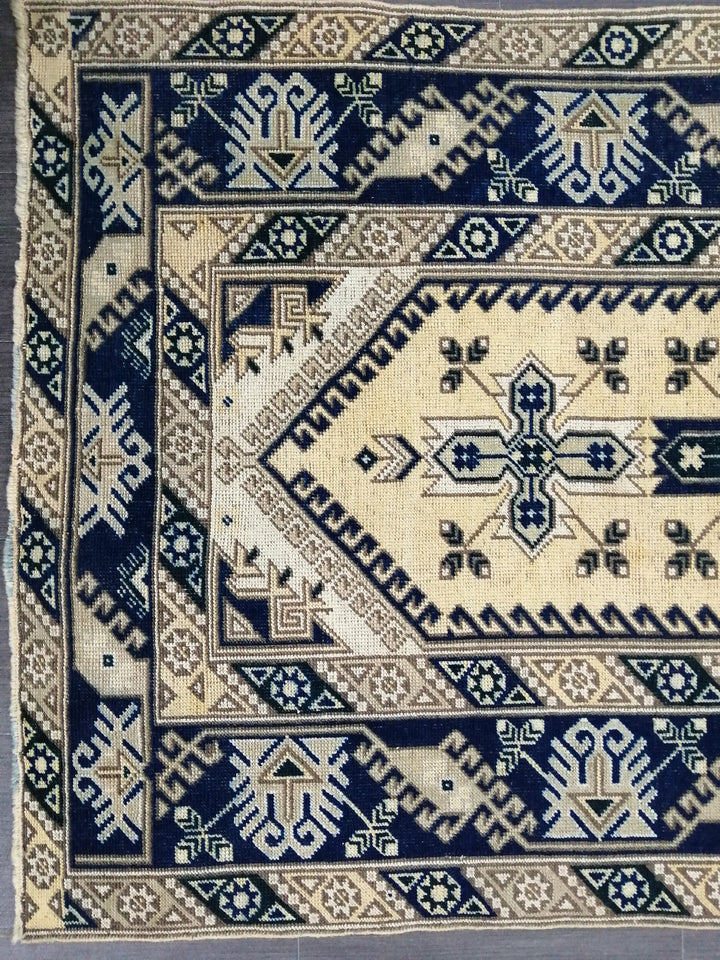Navy Turkish Oushak Rug 3'11" x 6'2" Hand-Knotted view