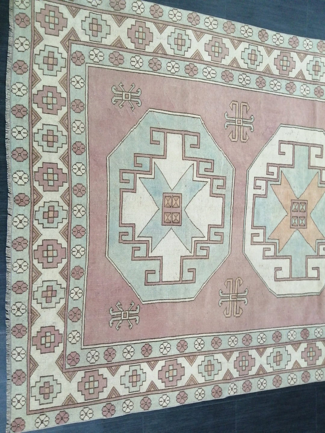 Blue Turkish Oushak Rug 6' 5" x 9' 9" Hand-Knotted | No. WR65446