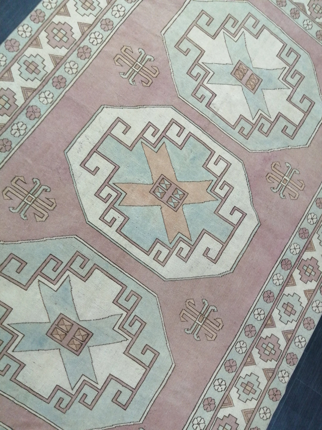 Blue Turkish Oushak Rug 6' 5" x 9' 9" Hand-Knotted | No. WR65446