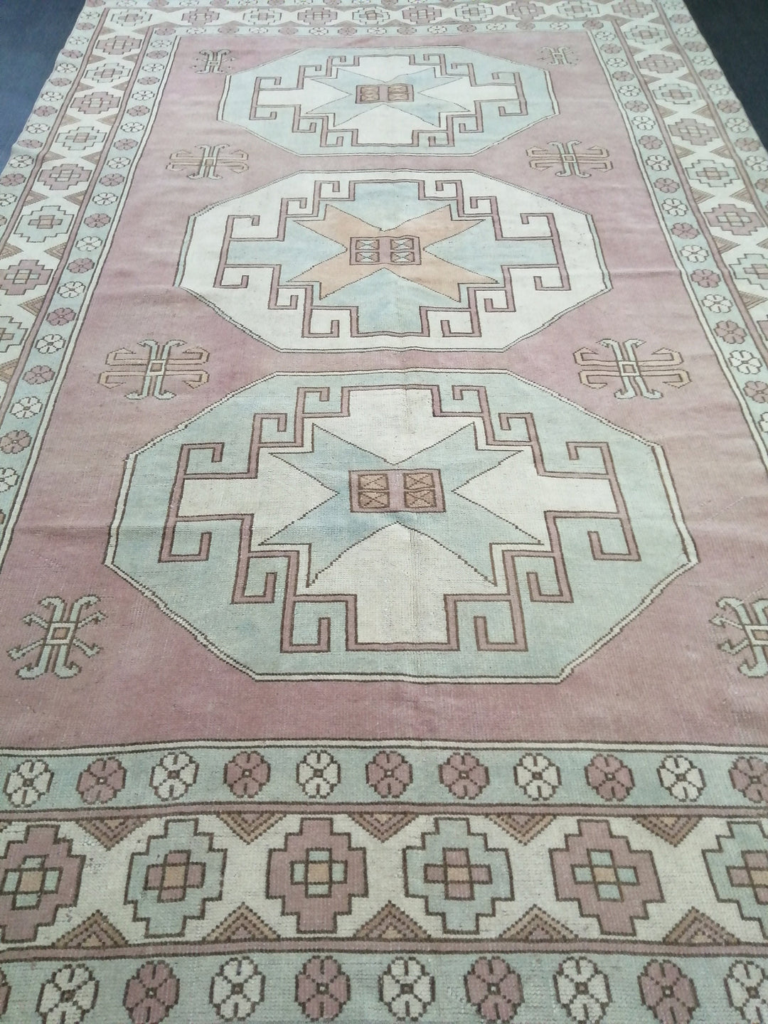 Blue Turkish Oushak Rug 6' 5" x 9' 9" Hand-Knotted | No. WR65446