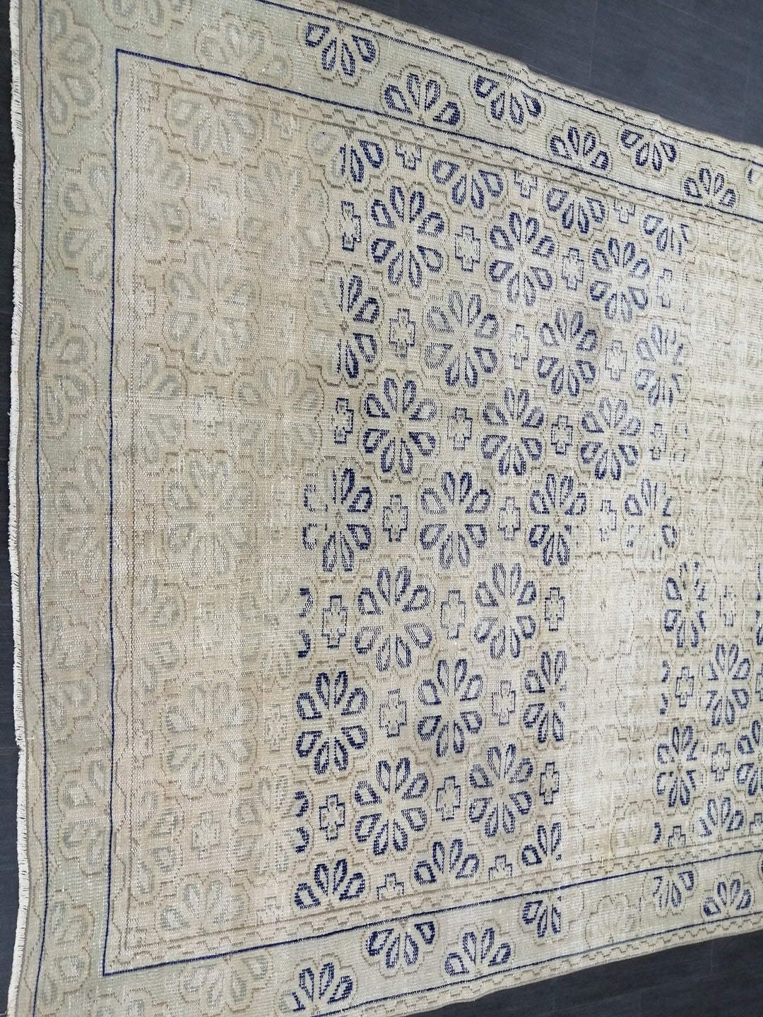 Blue Turkish Oushak Rug 6' 10" x 9' 5" Hand-Knotted | No. WR77629