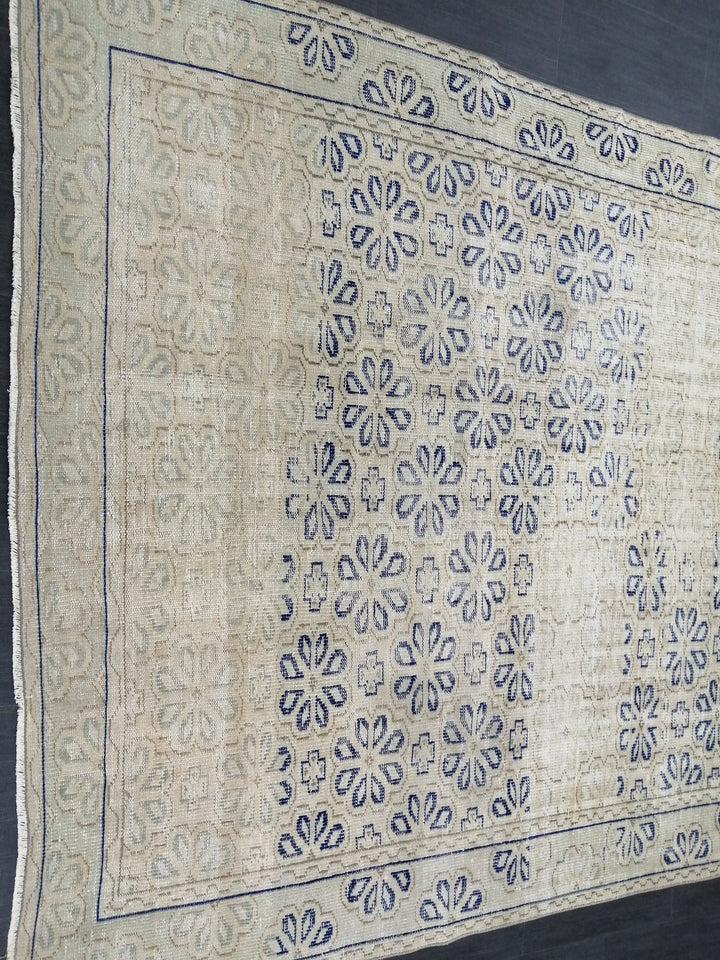 Blue Turkish Oushak Rug 6' 10" x 9' 5" Hand-Knotted | No. WR77629