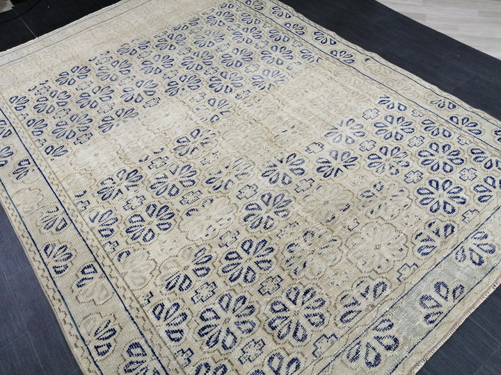 Blue Turkish Oushak Rug 6' 10" x 9' 5" Hand-Knotted | No. WR77629