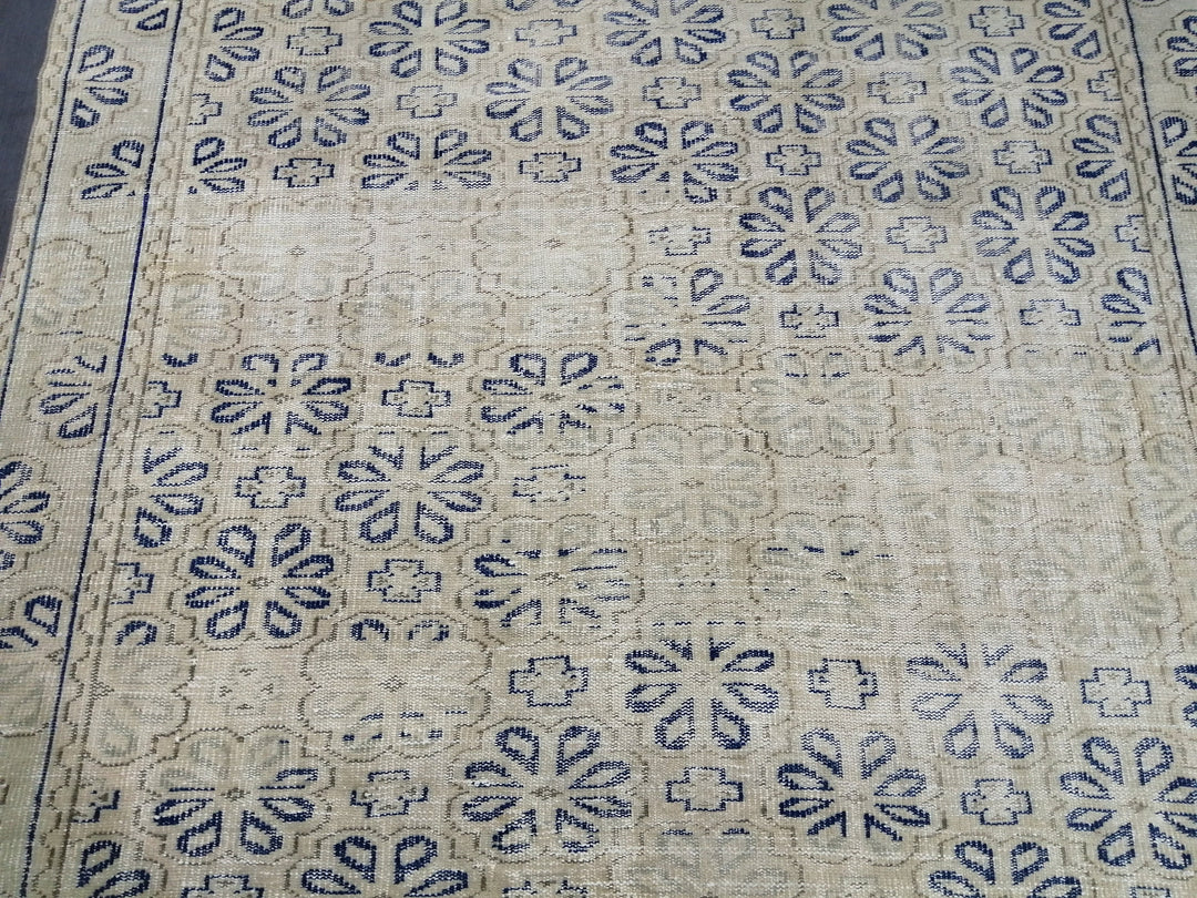 Blue Turkish Oushak Rug 6' 10" x 9' 5" Hand-Knotted | No. WR77629