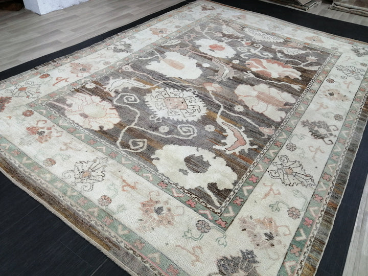 Turkish Oushak Rug 8' 9" x 12' 6" Hand-Knotted
