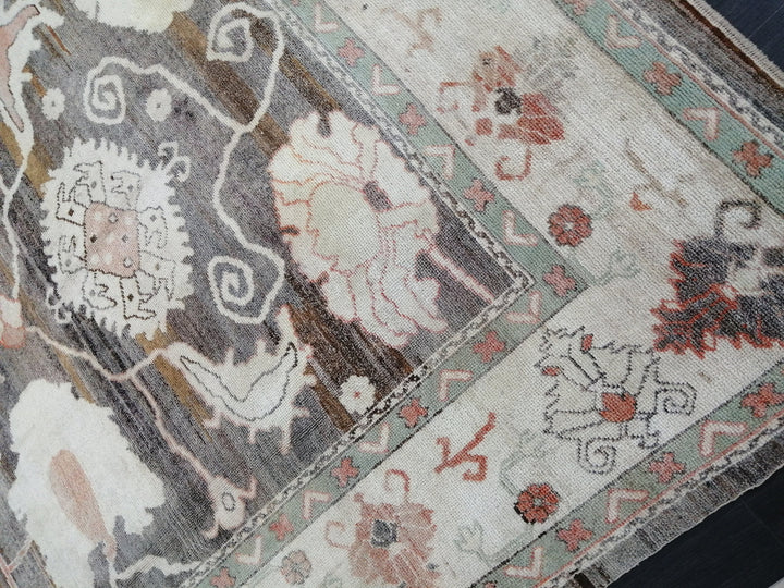 Turkish Oushak Rug 8' 9" x 12' 6" Hand-Knotted texture
