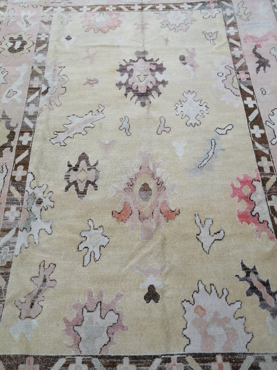 Turkish Oushak Rug 8' 8" x 12' 8" Hand-Knotted texture