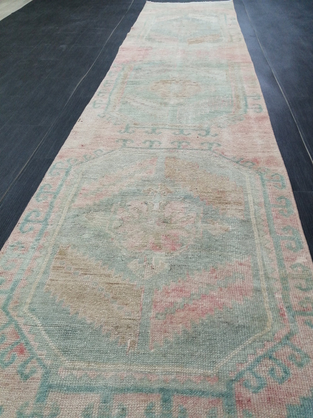 Rust Turkish Runner Rug 2' 6" x 11' Hand-Knotted reverse