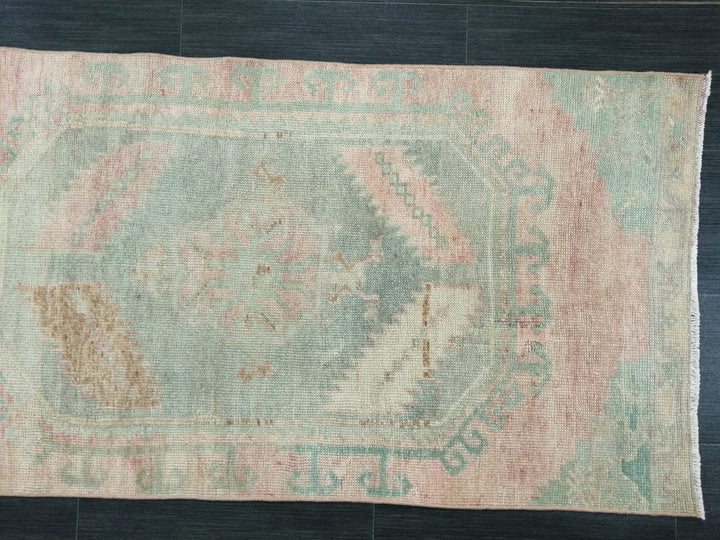 Rust Turkish Runner Rug 2' 6" x 11' Hand-Knotted detail